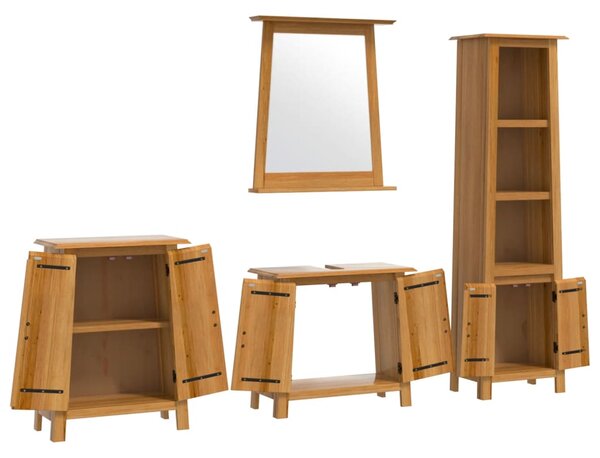 4dílná koupelnová sestava masivní borové dřevo 3223464