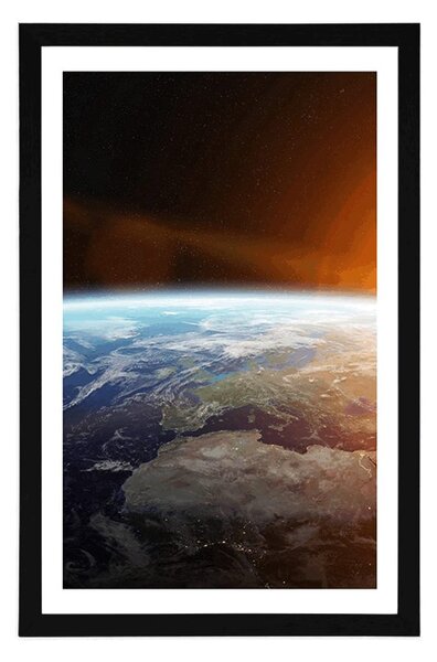 Plakát s paspartou pohled na planetu z vesmíru