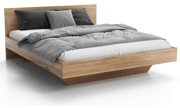 Levitační postel 140x200 z nábytkové desky, dub craft DM2