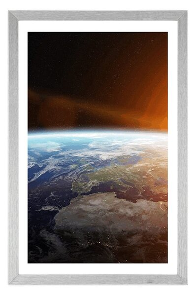 Plakát s paspartou pohled na planetu z vesmíru