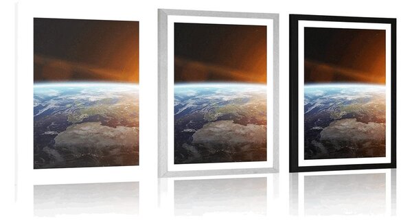 Plakát s paspartou pohled na planetu z vesmíru