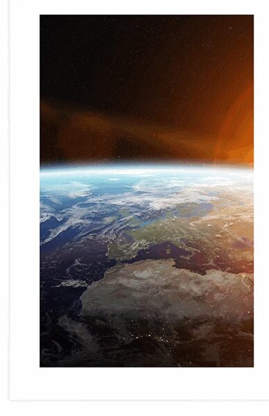 Plakát s paspartou pohled na planetu z vesmíru