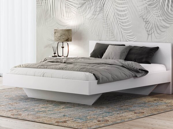 Levitační postel 120x200 z nábytkové desky, bílá DM2