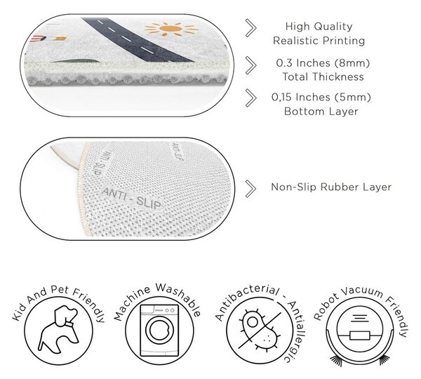 Pratelný dětský hrací koberec ø120 cm World Around Me – Mila Home