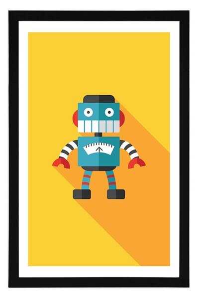 Plakát s paspartou veselý robot