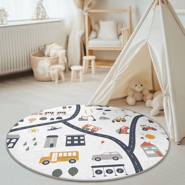 Pratelný dětský hrací koberec ø120 cm World Around Me – Mila Home