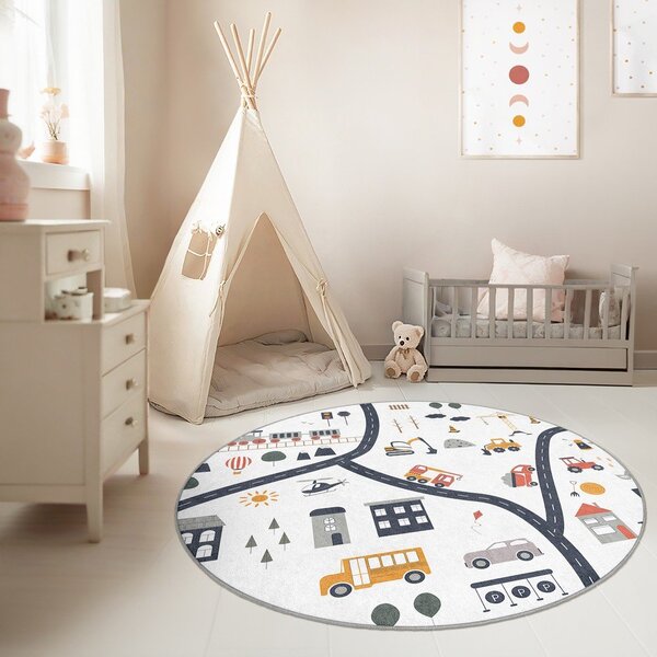 Pratelný dětský hrací koberec ø120 cm World Around Me – Mila Home