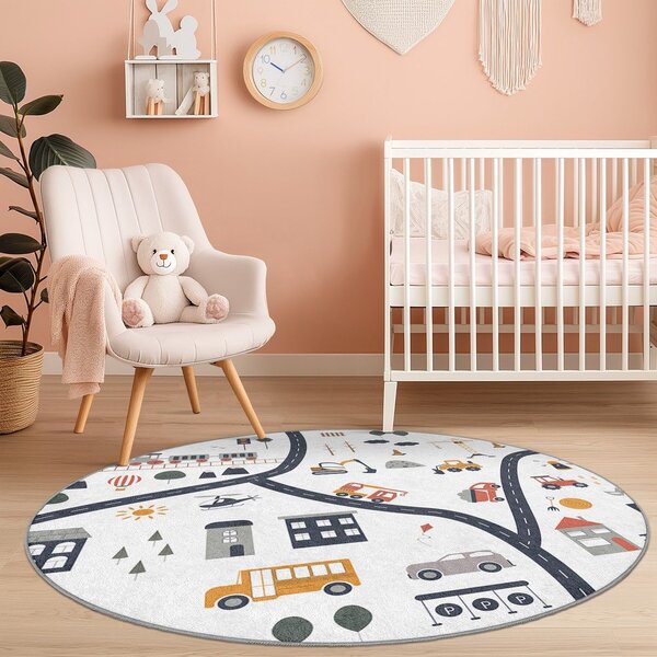 Pratelný dětský hrací koberec ø120 cm World Around Me – Mila Home