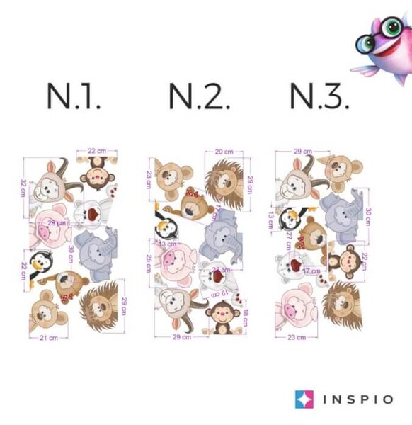 INSPIO-textilní přelepitelná samolepka - Samolepky na zeď - Zvířátka z dvora kolem dveří, samolepky pro deti