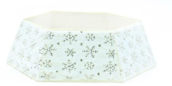 ACA Lighting kryt na stojan vánočního stromku dekorativní bílý vzor s vločkami 76,2x61x24cm X072384