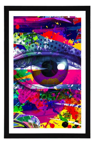 Plakát s paspartou lidské oko v pop-art stylu