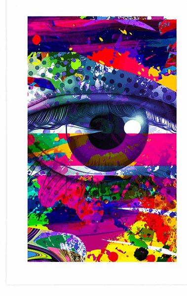 Plakát s paspartou lidské oko v pop-art stylu