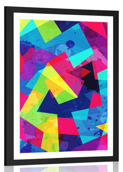 Plakát s paspartou geometrický vzor s grunge efektem
