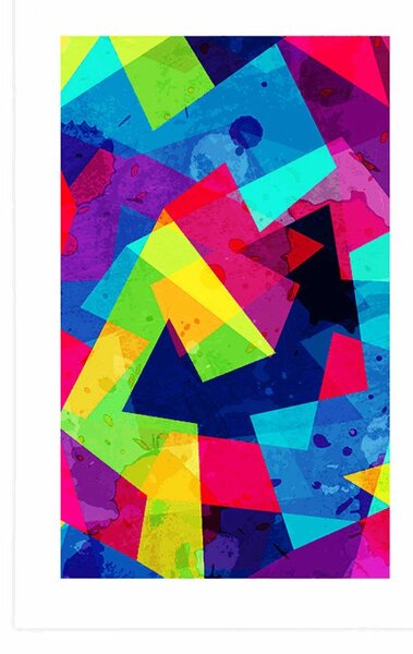 Plakát s paspartou geometrický vzor s grunge efektem