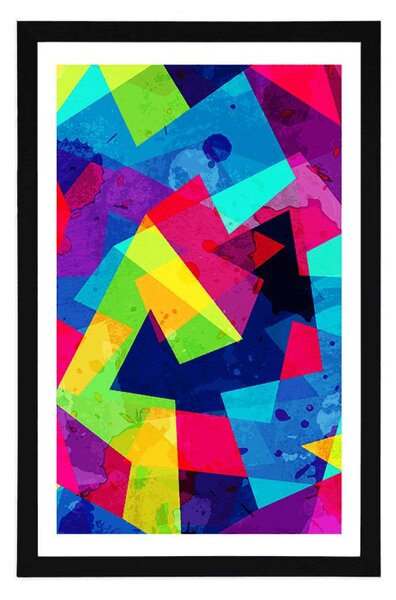 Plakát s paspartou geometrický vzor s grunge efektem