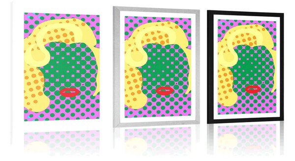 Plakát s paspartou Marilyn Monroe v pop art stylu