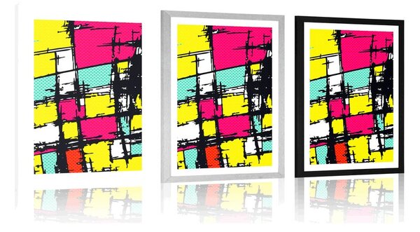 Plakát s paspartou stylový pop-art