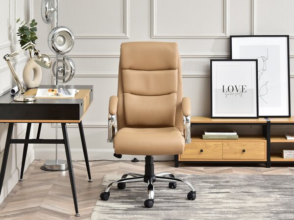 Křeslo Luxus (béžová + chromová). Akce -15%