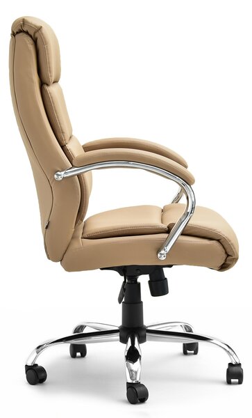 Křeslo Luxus (béžová + chromová). Akce -15%