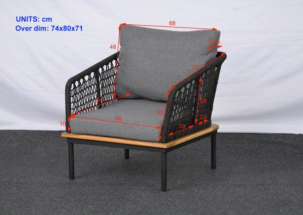 ZAHRADNÍ SADA 4dílné, dřevo, kov, plast, textil Ambia Garden