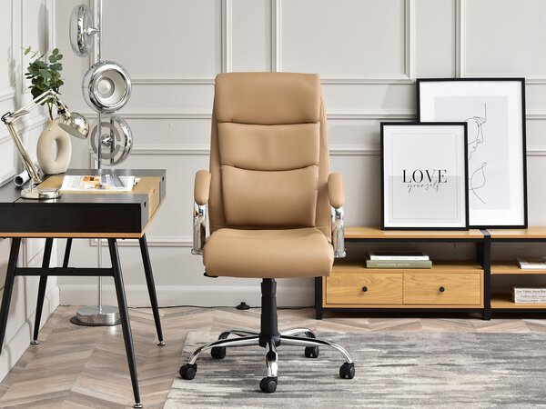 Křeslo Luxus (béžová + chromová). Akce -15%