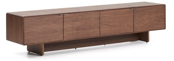 Tmavě hnědý TV stolek v dekoru ořechu 200x46x40 cm Norlen – Kave Home