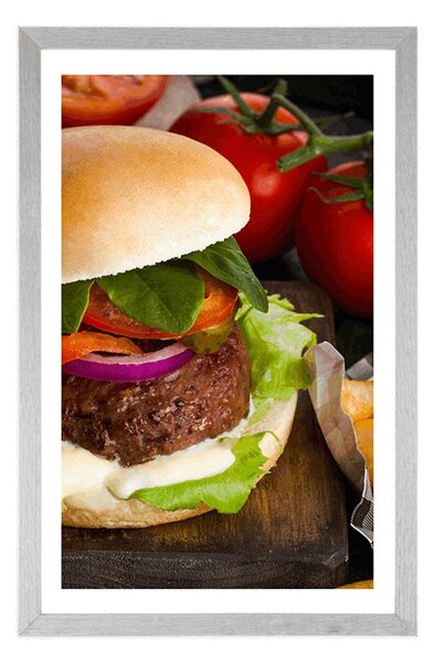 Plakát s paspartou americký hamburger