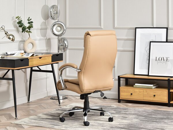 Křeslo Luxus (béžová + chromová). Akce -15%