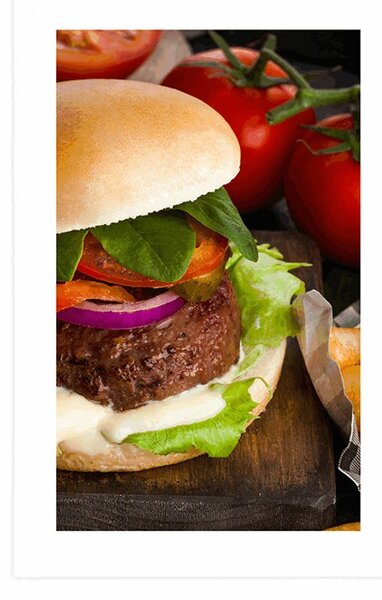 Plakát s paspartou americký hamburger