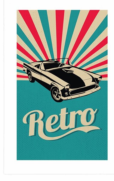 Plakát s paspartou v retro stylu