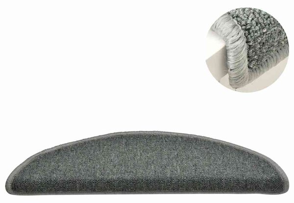 Schodové rohože 15 ks 56 x 17 x 3 cm tmavě zelené půlkulaté 322360