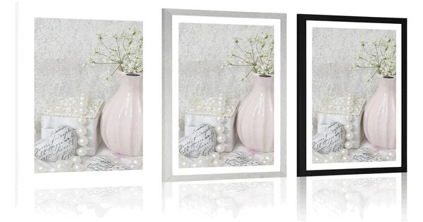 Plakát s paspartou luxusní Shabby Chic zátiší