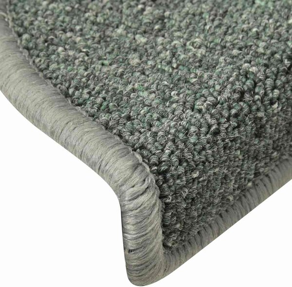 Schodové rohože 15 ks 56 x 17 x 3 cm tmavě zelené půlkulaté 322360