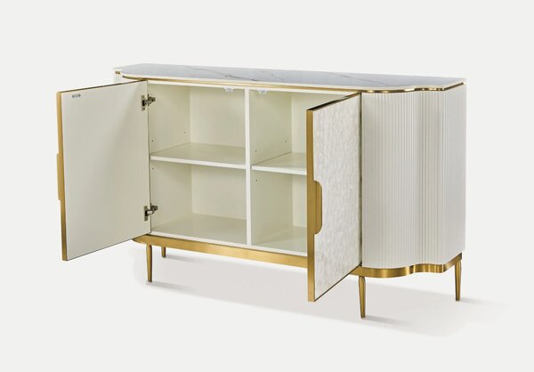 LivinHill Komoda Stilig ST906C 150 cm krémová/zlatá