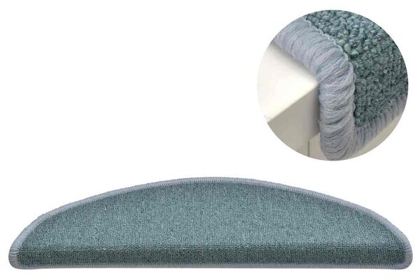 Schodové rohože 15 ks 56 x 17 x 3 cm mořsky modré půlkulaté 322362
