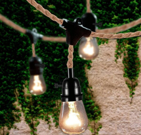 Vintage kroucený textilní kabel s třemi retro objímkami