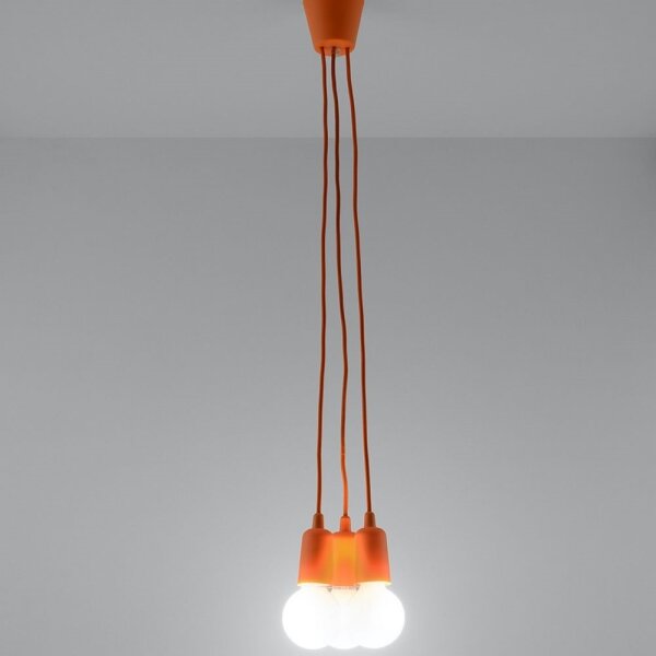 Sollux SL.0585 - Lustr na lanku DIEGO 3xE27/60W/230V oranžová