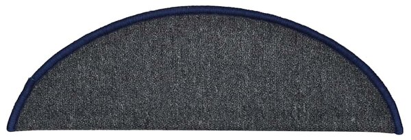 Schodové rohože 15 ks 56 x 17 x 3 cm tmavě šedé a modré, půlkulaté 322364