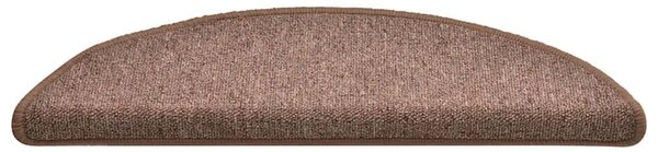 Kobercové nášlapy na schody 15 ks hnědé 56 x 17 x 3 cm 322366