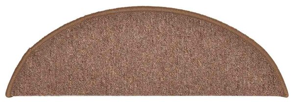 Kobercové nášlapy na schody 15 ks hnědé 56 x 17 x 3 cm 322366