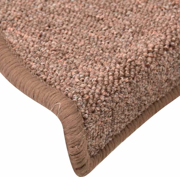 Kobercové nášlapy na schody 15 ks hnědé 56 x 17 x 3 cm 322366