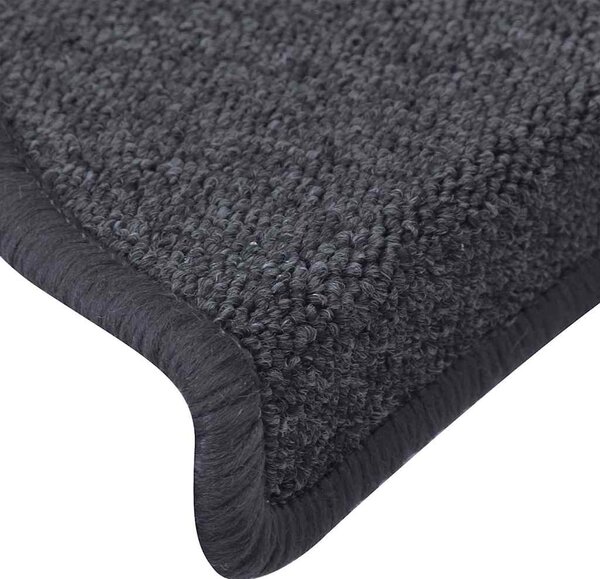 Schodové rohože 15 ks 65 x 24 x 4 cm tmavě šedé a modré, půlkulaté, velké 322365