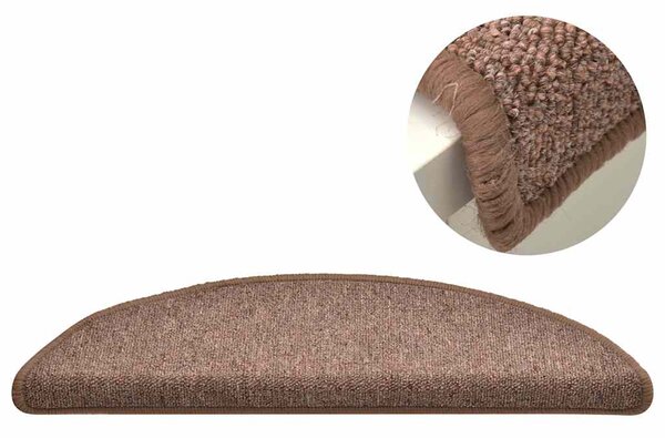 Kobercové nášlapy na schody 15 ks hnědé 56 x 17 x 3 cm 322366