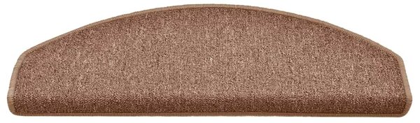 Schodové rohože 15 ks 65 x 24 x 4 cm hnědé, půlkulaté, velké 322367