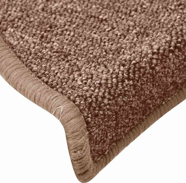 Schodové rohože 15 ks 65 x 24 x 4 cm hnědé, půlkulaté, velké 322367