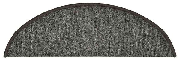 Schodové rohože 15 ks 56 x 17 x 3 cm tmavě šedé, půlkulaté 322368