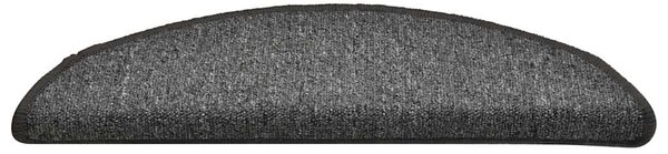 Schodové rohože 15 ks 56 x 17 x 3 cm tmavě šedé, půlkulaté 322368
