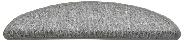Schodové rohože 15 ks 56 x 17 x 3 cm světle šedé, půlkulaté 322370