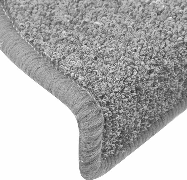Schodové rohože 15 ks 65 x 24 x 4 cm tmavě šedé, půlkulaté, velké 322369