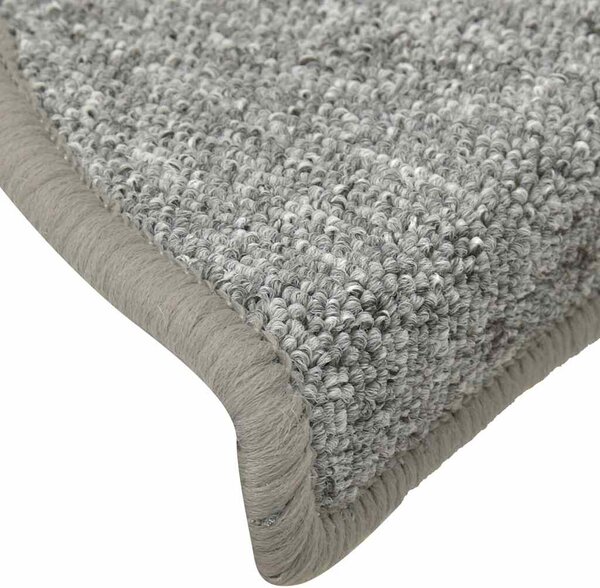 Schodové rohože 15 ks 56 x 17 x 3 cm světle šedé, půlkulaté 322370